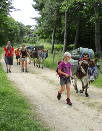 Randonnée itinérante en famille avec Lydie et ânes de bât