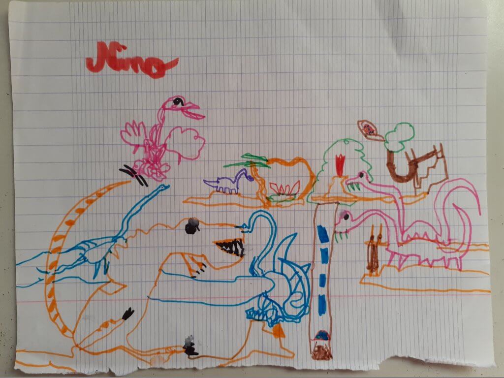 dessin d'enfant en randoâne - à fleur d'âne