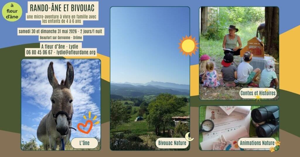 une micro-aventure à vivre en famille avec les ânes en nature